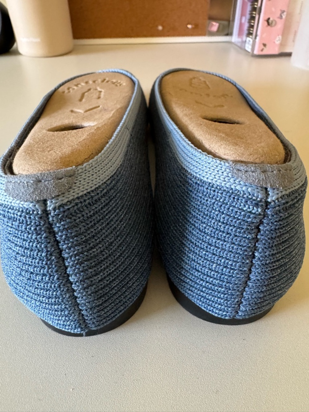 Vivaia Square-Toe V-Cut Flats (Margot 2.0) Denim Blue 39.5 US 8.5 - Picture 3 of 5